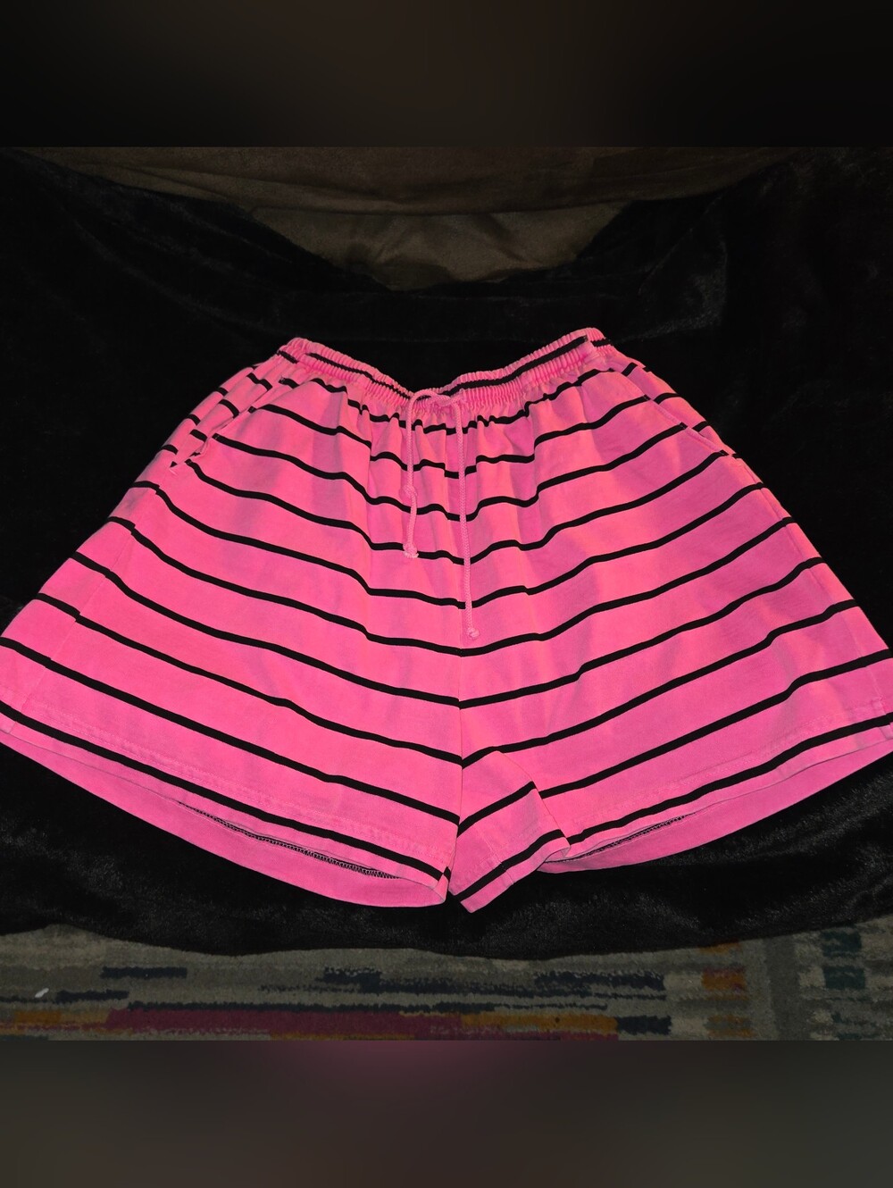 Fresh Produce Surfline stripe jersey shorts in Cosmos Pink Sz Large (28"×5")